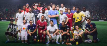 Mannschaftsfoto mit 31 Coverstars zu EA SPORTS FC24