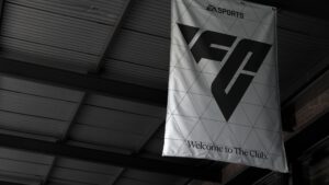 EA FC Banner in einem Stadion