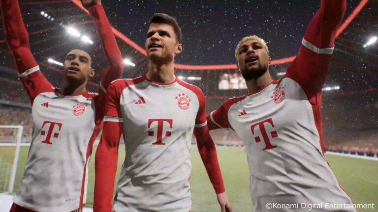 Spieler des FC Bayern München jubeln in eFootball 2024