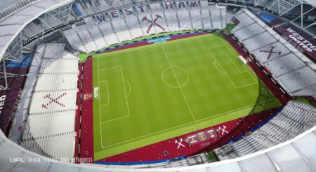 UFL-Journey: Strikerz Inc. präsentiert komplexes System für Kommentatoren Eines der Stadien in UFL. Hier wird die Arena von West Ham United gezeigt