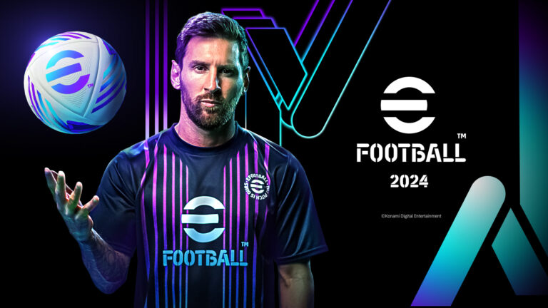Titelcover von eFootball 2024 mit Coverstar Leo Messi