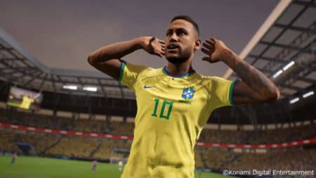 Alle Informationen zum Update 3.2.0 Screenshot von Neymar im Brasilien-Trikot in eFootball 2024