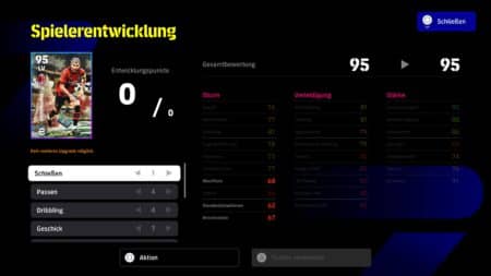 Zurücksetzen der Spielerentwicklung bis Januar gratis Spielerentwicklung in eFootball
