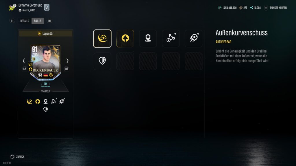 Skillübersicht von Franz Beckenbauer (91) in UFL.