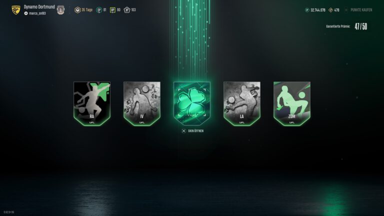 Die Animation beim Öffnen der St. Patrick-Packs in UFL.