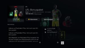 UFL Bonuspaket auf der PlayStation.