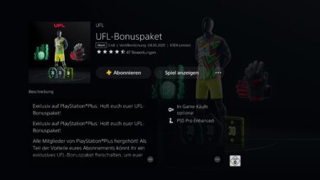 UFL Bonuspaket auf der PlayStation.