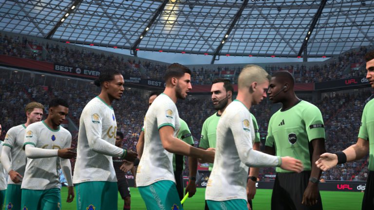 Teams begrüßen sich in UFL.