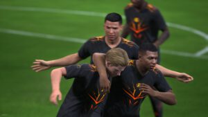 Strikerz Inc. passt Verkaufspreise auf dem Transfermarkt an Team beim Jubeln in UFL