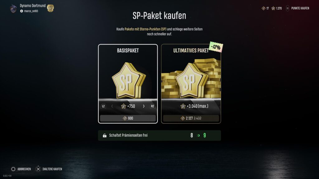 Sterne-Punkte-Shop in UFL