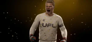 Zweites Surge-Event: Lief es mit Kahn besser? Oliver Kahn in UFL mit einem weißen Trikot. Kahn schreit und ballt die Fäuste.